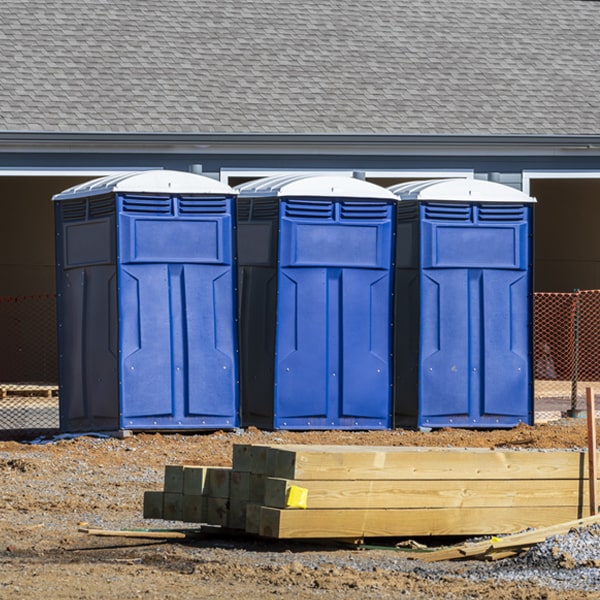 how often are the portable restrooms cleaned and serviced during a rental period in Capron Illinois